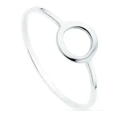 Sortija oro blanco 18k lisa motivo redondo 7.5mm. ancho 1mm. mujer