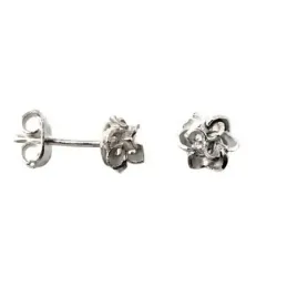 Pendientes plata Ley 925m flor relieve 7mm. formas cierre presión