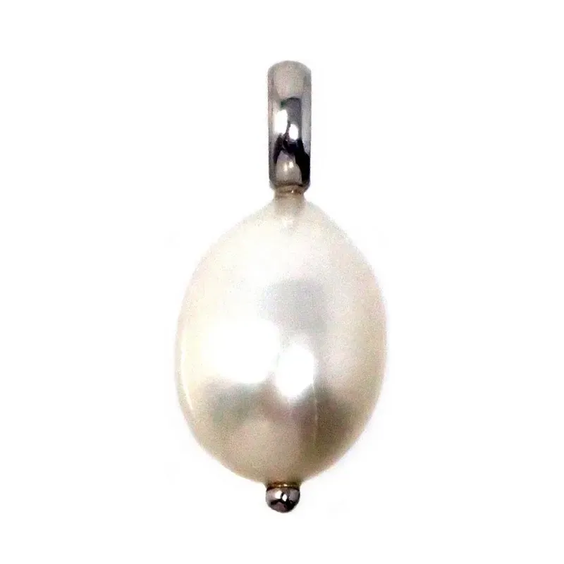 Colgante oro blanco 18k perla cultivada modelo Daniela