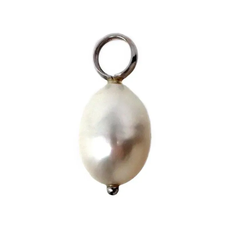 Colgante oro blanco 18k perla cultivada modelo Daniela