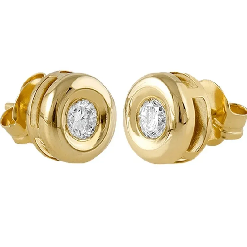 Pendientes Oro Amarillo 18k modelo Tu Diamante (2 diamantes 3,40mm. 0,34 cts.)