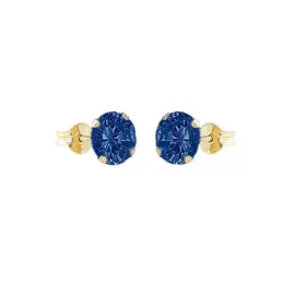 Pendientes Oro Amarillo 18k modelo Garritas Color (2 zafiros 3,00mm. 0,32 cts.)