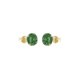 Pendientes Oro Amarillo 18k modelo Garritas Color (2 Esmeraldas 3,00mm. 0,25 cts.)