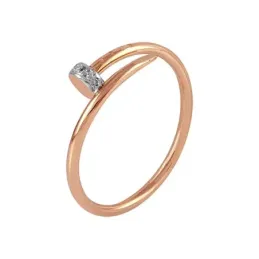 Sortija en Oro Rosa 18k modelo Praga (3 diamantes 0,80mm. 0,012 cts.)