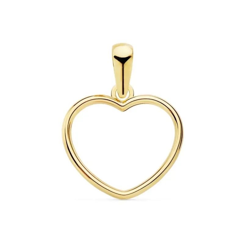 Colgante oro 18k corazón 13mm. calada cerco liso