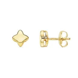 Pendientes oro 18k estrella cuatro puntas lisa 6.5mm. cierre presión