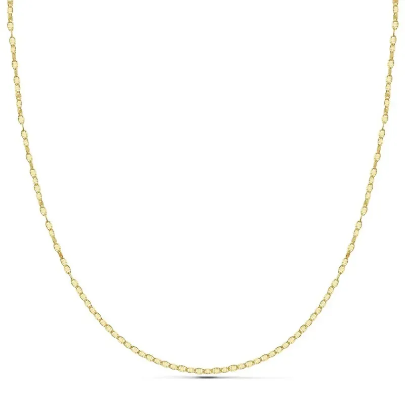 Cadena oro 18k 45cm. eslabón tipo ancla tallado diamantado cierre reasa