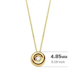 Gargantilla oro 18k cadena veneciana 42cm. colgante chatón 4.85mm. diamante 0.015ct. brillante