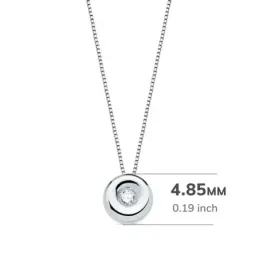 Gargantilla oro blanco 18k cadena veneciana 42cm. colgante chatón 4.85mm. diamante 0.015ct brillante