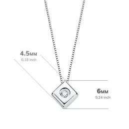 Gargantilla oro blanco 18k cadena veneciana 42cm. chatón rombo 4.85mm. diamante 0.015ct brillante