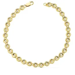 Pulsera oro 18k chatones 18.5mm. diamantes brillantes 0.434ct. cierre mosquetón
