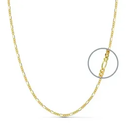 Cadena oro 18k maciza 60cm. eslabón alterno 3x1 ancho 1.7 mm. 5.50 gr