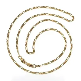 Cadena oro 18k 45cm. eslabón alterno 3x1 ancho 1.8mm. maciza cierre m