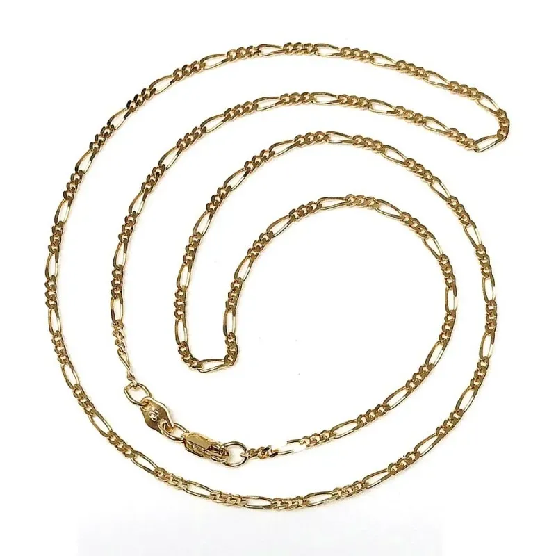 Cadena oro 18k 45cm. eslabón alterno 3x1 ancho 1.8mm. maciza cierre m