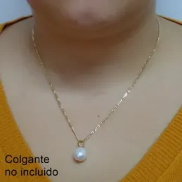 Cadena oro 18k 45cm. eslabón alterno 3x1 ancho 1.8mm. maciza cierre m