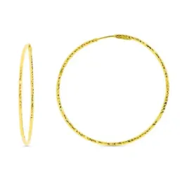 Pendientes oro 18k aros mujer 40 mm. diamantados cierre aro