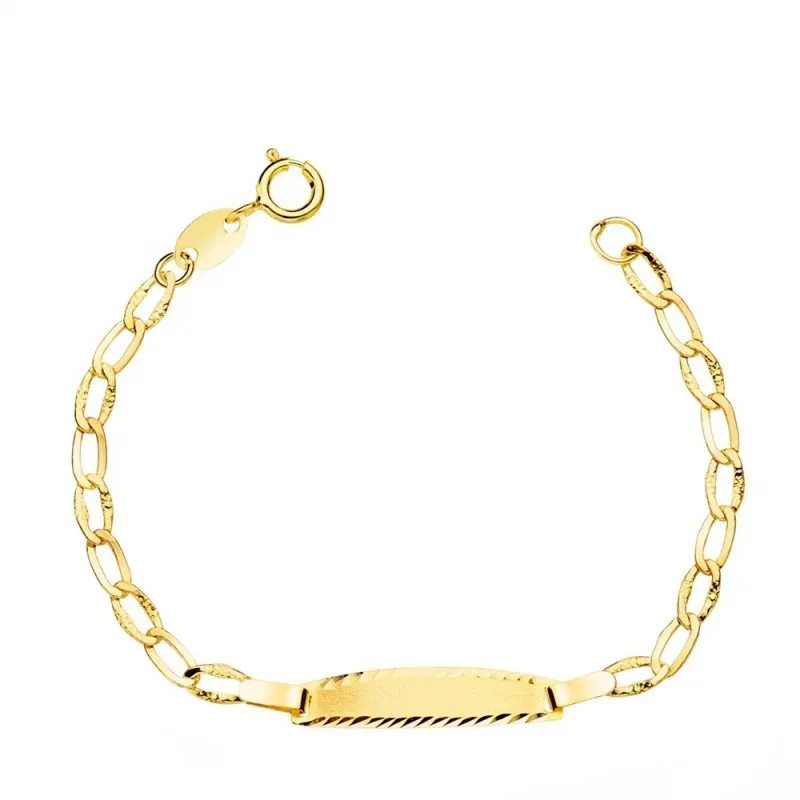 Esclava oro 18k bebé 12 cm. bilbao plana chapa mate bordes tallados r