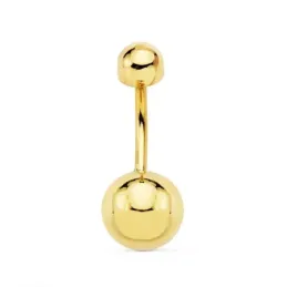 Piercing oro 18k mujer ombiligo 8 mm. bola