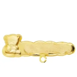 Alfiler oro 18k bebé 27 mm. osito tallado bordes forma nube