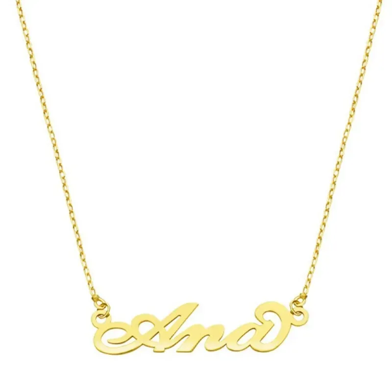 Gargantilla oro 18k mujer 45 cm. nombre tres letras mayúsculas a eleg