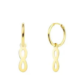 Pendientes oro 18k mujer aro 12 mm. combinado infinito calado 12 x 4