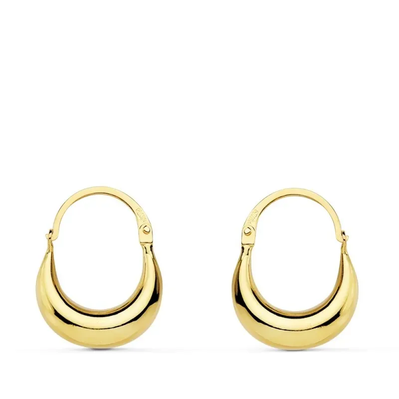 Pendientes oro 18k mujer 15 mm. huecos criollas aro