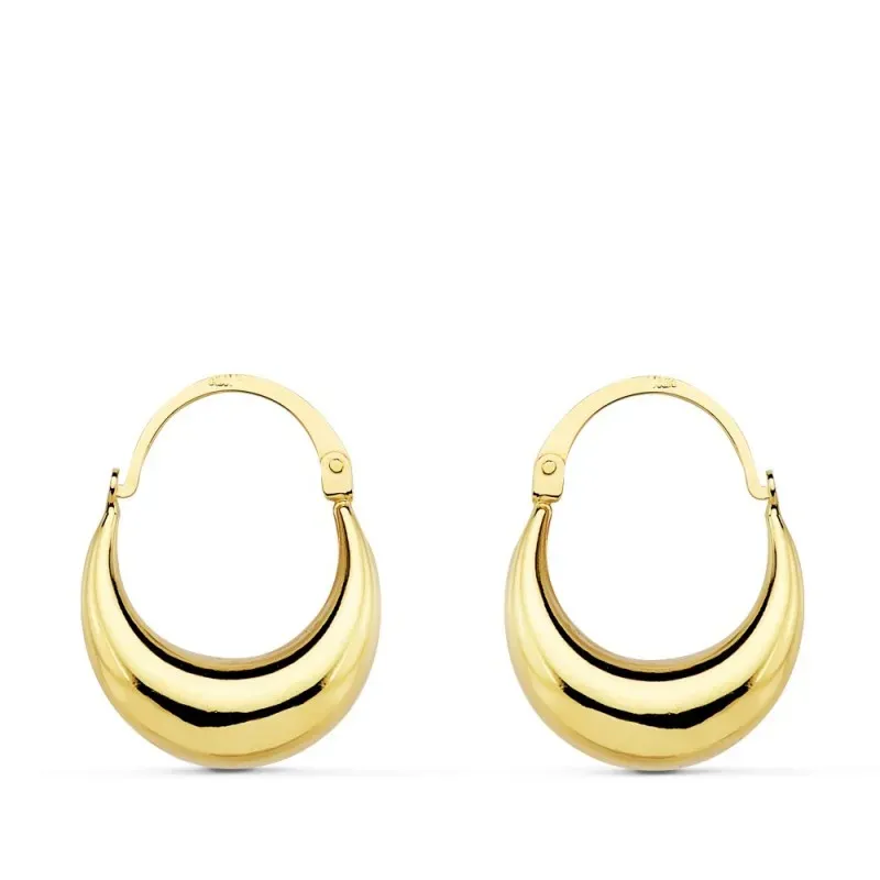 Pendientes oro 18k mujer 17 mm. criollas huecos aro