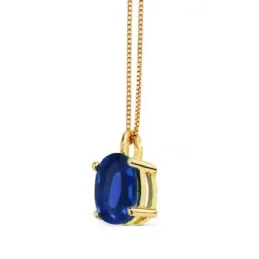 Gargantilla oro 18k mujer colgante zafiro 0.98ct. Cadena veneciana re