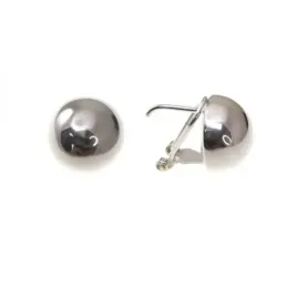 Pendientes plata Ley 925m mujer 14 mm. media bola omega