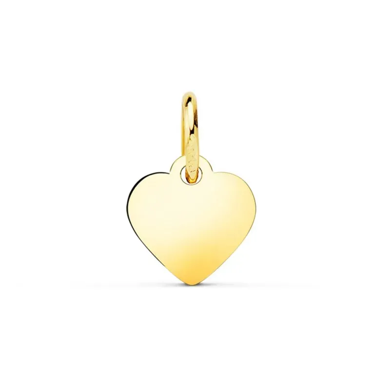 Colgante oro 18k chapa 8 mm. forma corazón liso brillo