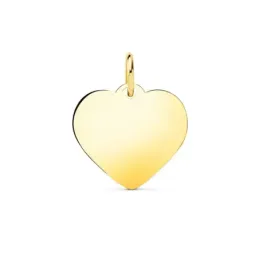 Colgante oro 18k chapa 16 mm. corazón liso brillo