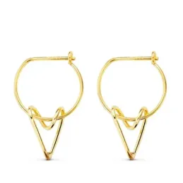 Pendientes oro 18k mujer 13 mm. aros detalle corazón calado