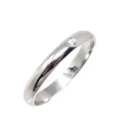 Alianza oro blanco 18k brillante centro 0.032ct. diámetro 2 mm. Ancho