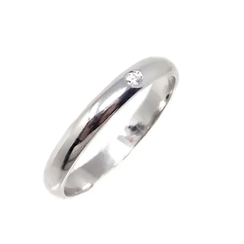 Alianza oro blanco 18k brillante centro 0.032ct. diámetro 2 mm. Ancho