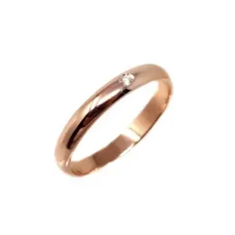 Alianza oro rosa 18k brillante centro 0.032ct. diámetro 2mm. Ancho 3x