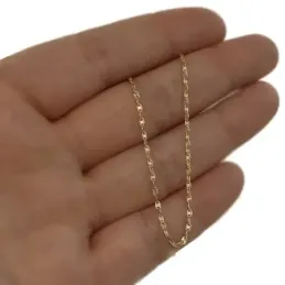 Cadena oro 18k diamantada 40 cm. eslabones 1.5mm. ancho