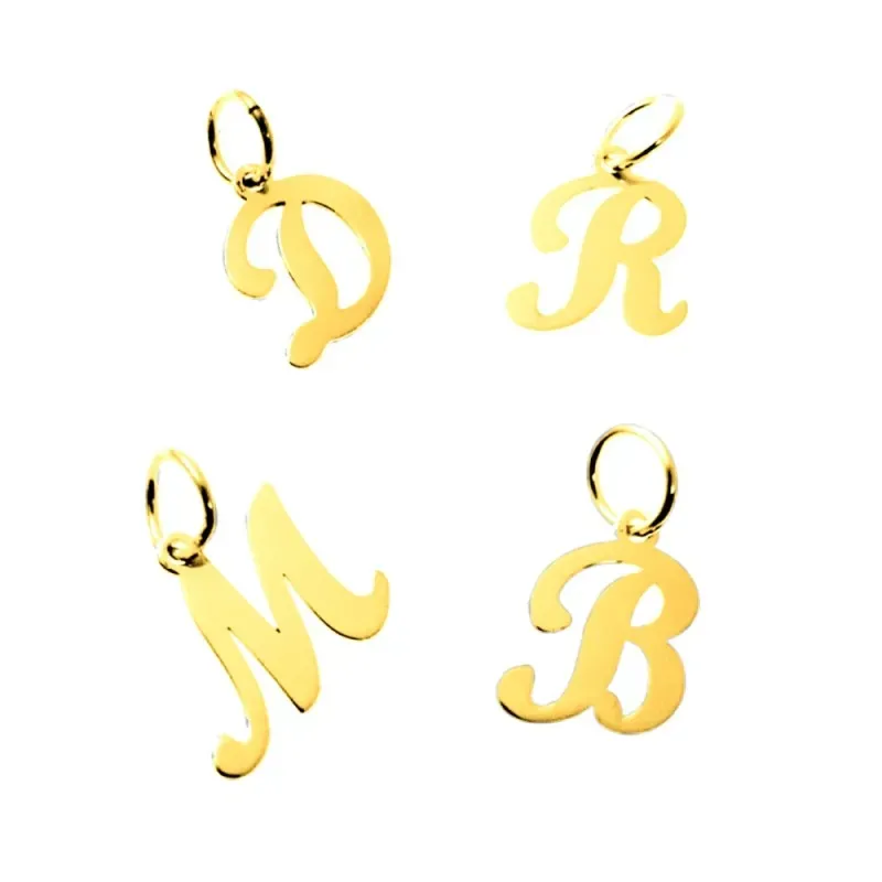 Colgante oro 18k letra inicial 12mm. a elegir. Unisex personalizable