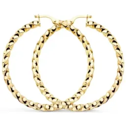 Pendientes oro 9k aros mujer 41 mm. reliados