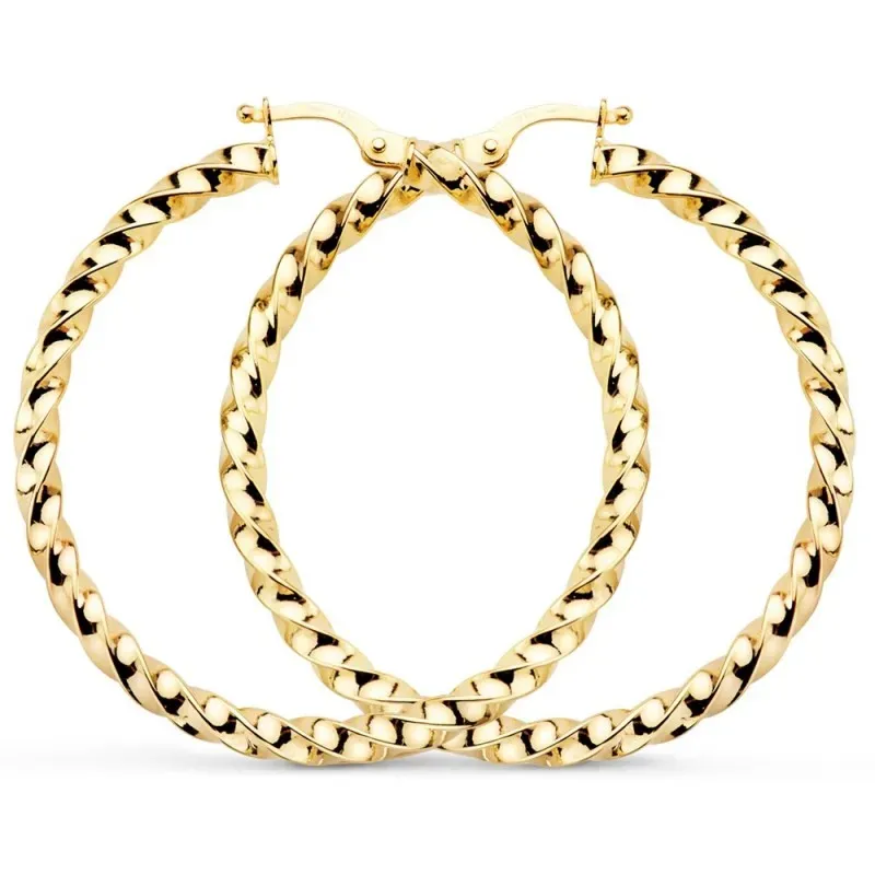 Pendientes oro 9k aros mujer 41 mm. reliados
