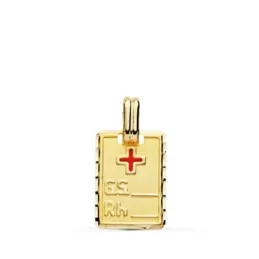 Colgante oro 18k unisex chapa 16 mm. grupo sanguíneo