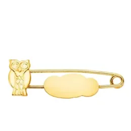 Alfiler oro 18k bebé 29 mm. buho chapa nube lisa