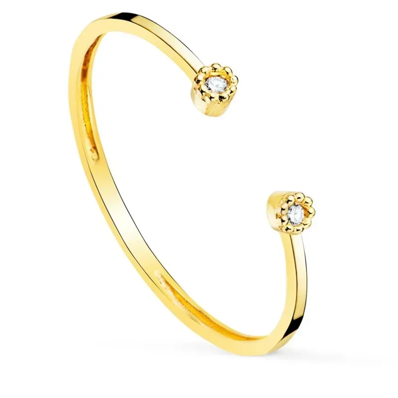 Sortija oro 18k mujer dos diamantes 0.016ct. ancho cuerpo 1.10 mm.