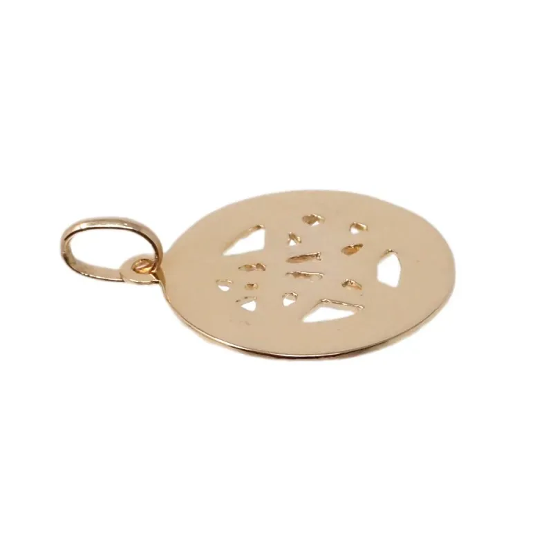Colgante oro 18k tetragramatón 21mm. amuleto estrella protección esot