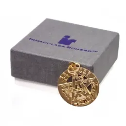 Colgante oro 18k tetragramatón 21mm. amuleto estrella protección esot
