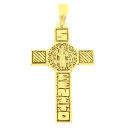 San Benito Cruz Crucifijo oro 18k unisex 38 mm. Detalles realistas
