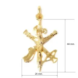 Cristo de la Legión colgante oro 18k unisex 44 mm. liso detalles real