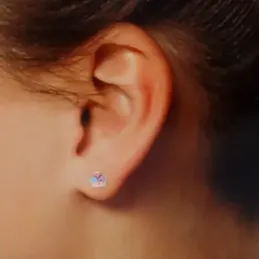Pendientes oro 18k niña 5.2 mm. forma helado colores esmaltados cierr