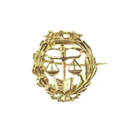 Alfiler oro 18k broche insignia profesional Derecho unisex 18 mm. esc