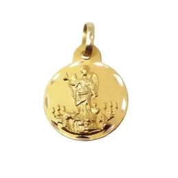 Escapulario San Rafael y Virgen de los Dolores medalla oro 18k unisex