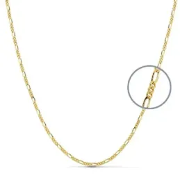Cadena oro 18k unisex 40 cm. hueca 3x1 eslabón 2 mm.